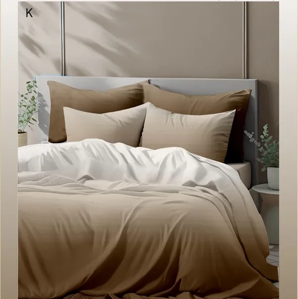 Cotton_|_Double_Bedsheet_|_Brown_Dual_Tone_Color_With_2_Pillow_Covers_|_-_Niraali