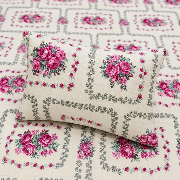 Pushkarni_-_White_and_Pink_with_Quilted_Pillow_Cover_King_Size_Bedsheet