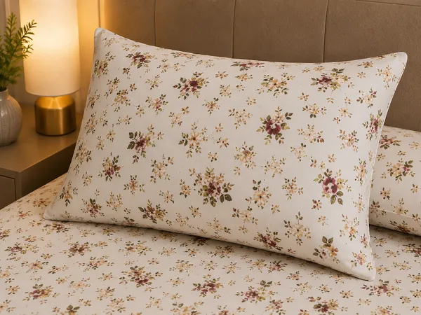 Pure_Linen_|_Super_King_Size_|_White_Color_Print_With_2_Pillow_Covers_|_-_Oat_Bloom