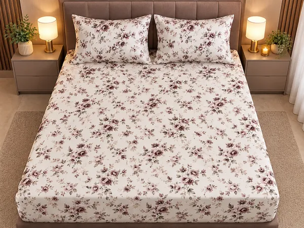 Pure_Linen_|_Super_King_Size_|_White_Color_Print_With_2_Pillow_Covers_|_-_Oat_Bloom