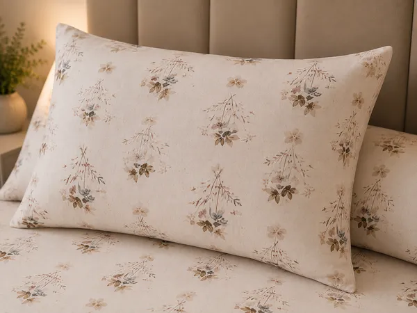Pure_Linen_|_Super_King_Size_|_White_Color_Print_With_2_Pillow_Covers_|_-_Oat_Bloom