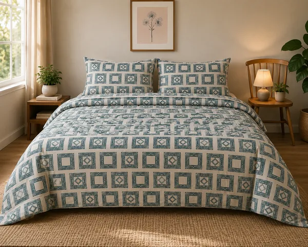 Ojas_Collection_-_Green_Print_Superking_Cotton_Bedsheet