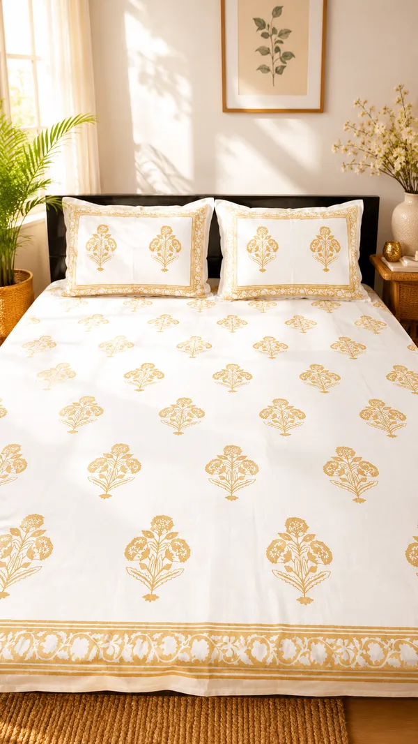 Cotton_|__King_Size_|_Flat_Bedsheet_|_Dark_Grey_With_Texture_Design_|_2_Pillow_Covers|_-_Luxe_Weave