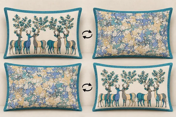 Cotton_|_King_Size_|_Flat_Bedsheet_|_Blue_With_Deer_Print_With_2_Pillow_Covers|_-_Royal_Walk
