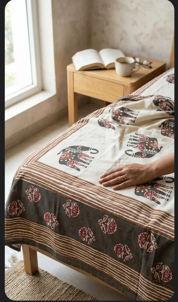 Cotton_|_King_Size_|_Flat_Bedsheet_|_Brown_Elephant_Print__With_2_Pillow_Covers|_-_Royal_Walk
