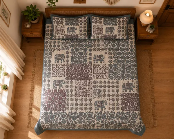Cotton_|_King_Size_|_Flat_Bedsheet_|_Blue_With_Elephant_Print_With_2_Pillow_Covers|_-_Royal_Walk