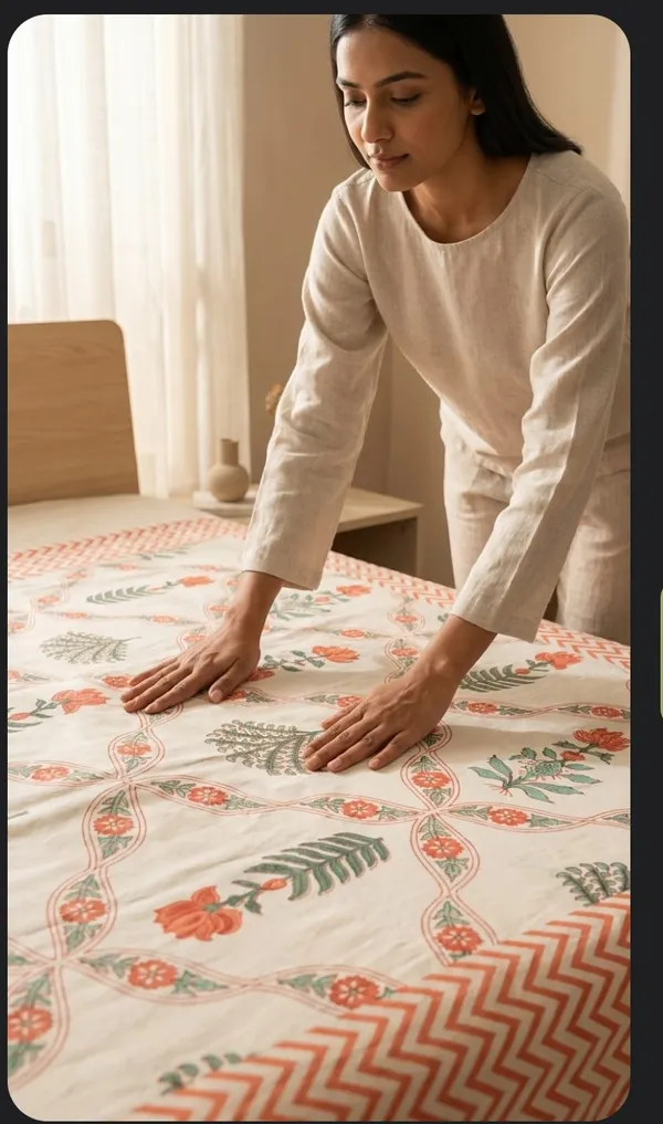 Royal_Walk_-_Orange_Handblock_King_Size_Cotton_Bedsheet