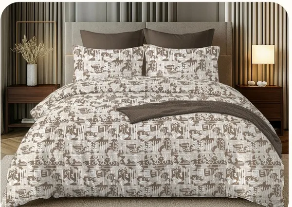 Cotton_|_Super_King_Size_|_Flat_Bedsheet_|_Brown_With_2_Pillow_Covers|_-_Royal_Weave