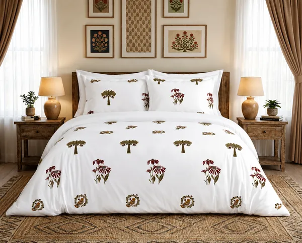 Cotton_|_Super_King_Size_|_Flat_Bedsheet_|_White_With_Red_Flowers_With_2_Pillow_Covers|_-_Satrang