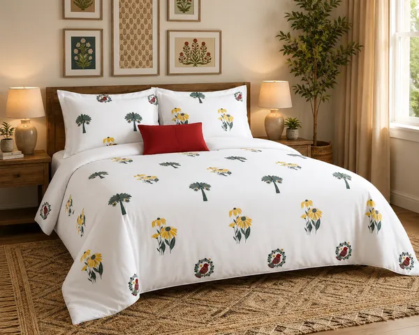 Satrang-_White_With_Yellow_Flowers_Super_King_Size_Cotton_Bedsheet