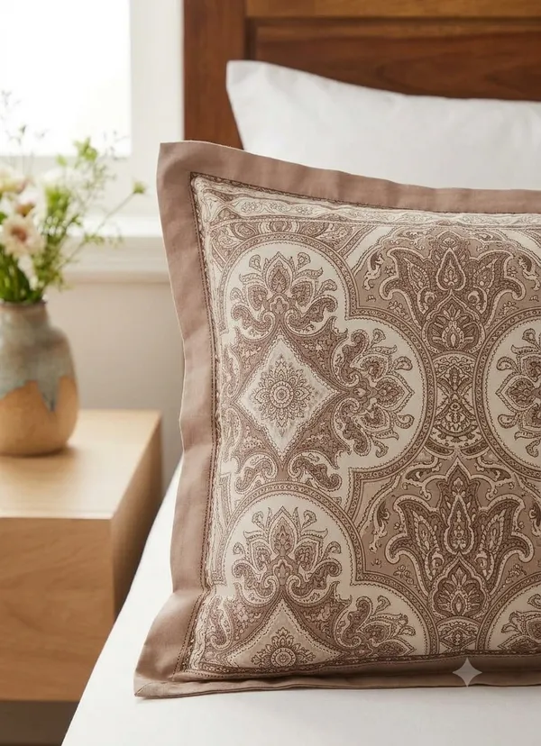 Cotton_|_Super_King_Size_|_Flat_Bedsheet_|_Brown_Color_With_2_Pillow_Covers|_-_Utkarsh