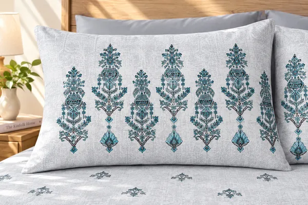 Cotton_|_Super_King_Size_|_Flat_Bedsheet_|_Blue_Color_With_2_Pillow_Covers|_-_Utkrisht