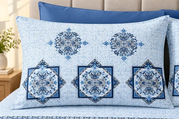Cotton_|_Super_King_Size_|_Flat_Bedsheet_|_Blue_Color_With_2_Pillow_Covers|_-_Utkrisht