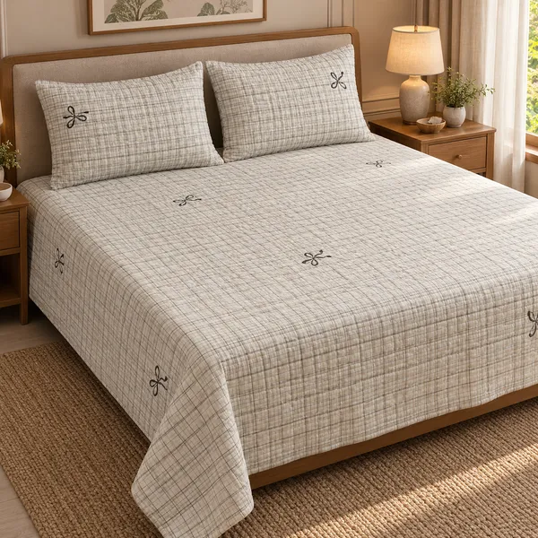 Cotton_|_King_Size_Bedsheet_|_2_Quilted_Pillow_Covers_|_Cream-_Vectra