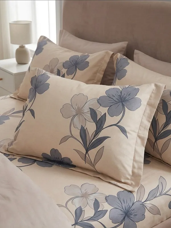 Vyom_-_Beige_Super_King_Size_Bedsheet