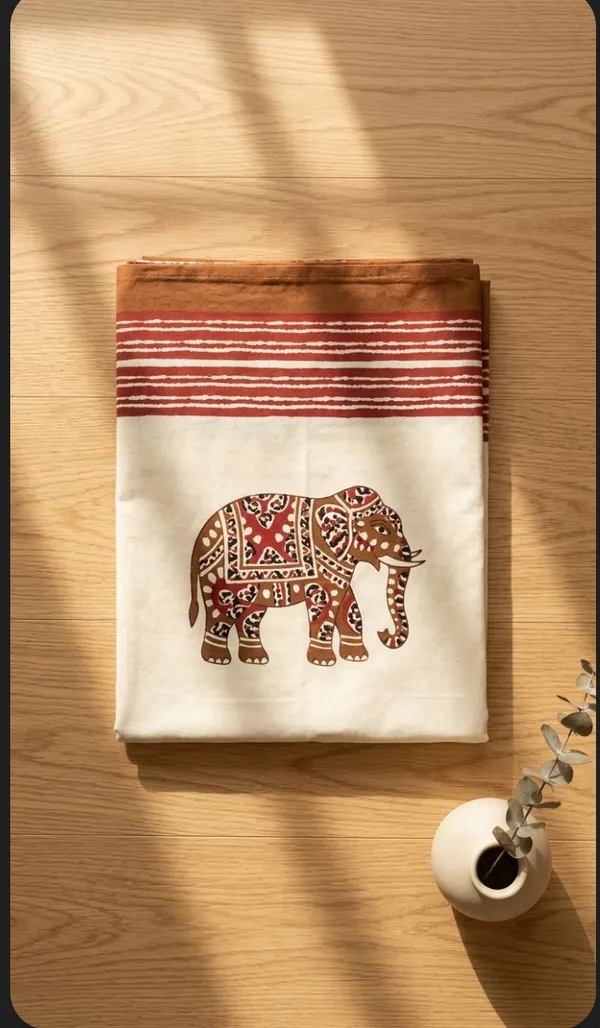 Royal_Walk_-_Off_White_and_Brown_King_Size_Cotton_Bedsheet