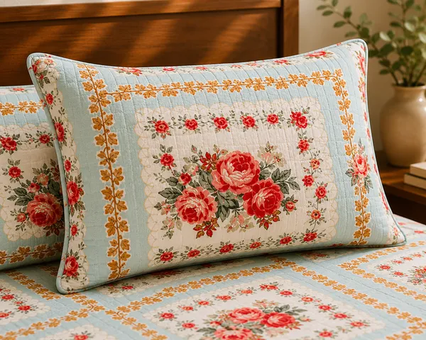 Pushkarni_-_Blue_with_Quilted_Pillow_Cover_King_Cotton_Bedsheet