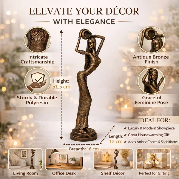 Bronze_Finish_Lady_with_Pot_Showpiece_|_Elegant_Woman_Figurine_Statue_|_Modern_Home_Decor_Item_for_Living_Room,_Office_&_Shelf_|_Premium_Polyresin_Decorative_Sculpture_(51.5_cm)