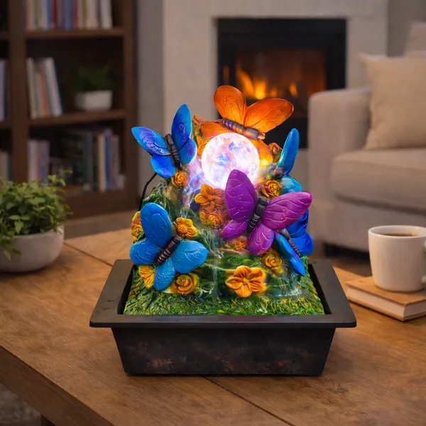 Multicolor_Indoor_Tabletop_Water_Fountain_With_Led_Crystal_Ball_&_Colorful_Butterflies_For_Home,_Office,_Living_Room_&_Meditation_Decor