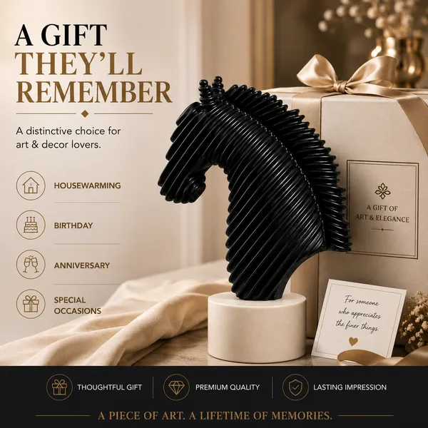 SHANKHCRAFT_Horse_Head_Showpiece_for_Home_Decor,_Black_Abstract_Horse_Sculpture_Statue,_Modern_Tabletop_Decorative_Figurine_for_Living_Room,_Office_&_Study,_33_cm