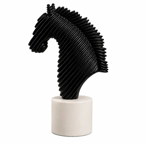 SHANKHCRAFT_Horse_Head_Showpiece_for_Home_Decor,_Black_Abstract_Horse_Sculpture_Statue,_Modern_Tabletop_Decorative_Figurine_for_Living_Room,_Office_&_Study,_33_cm