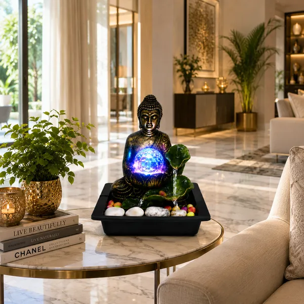 Shankhcraft_Buddha_Water_Fountain_with_LED_Crystal_Ball_|_Indoor_Tabletop_Water_Fountain_for_Home_Decor_|_Polyresin_Meditation_Fountain_for_Living_Room,_Office_&_Gift