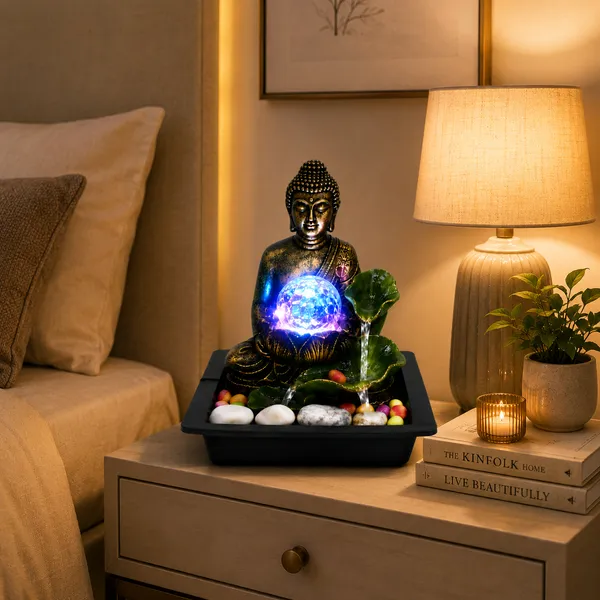 Shankhcraft_Buddha_Water_Fountain_with_LED_Crystal_Ball_|_Indoor_Tabletop_Water_Fountain_for_Home_Decor_|_Polyresin_Meditation_Fountain_for_Living_Room,_Office_&_Gift