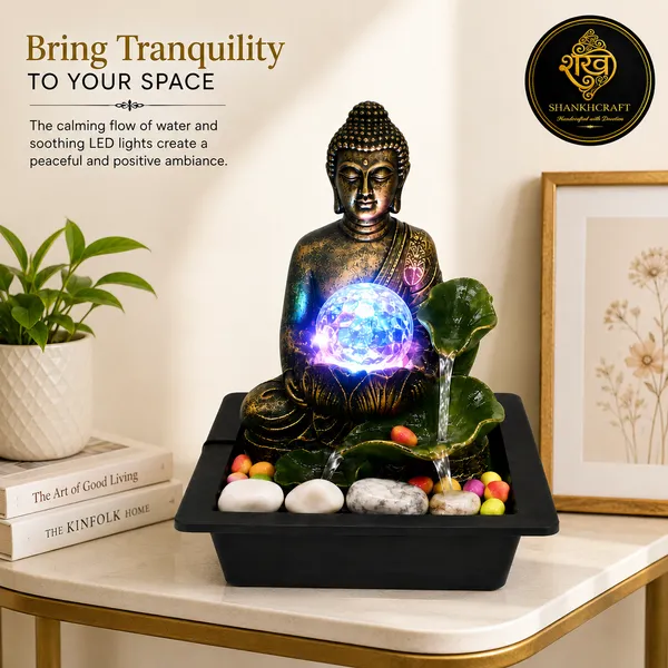 Shankhcraft_Buddha_Water_Fountain_with_LED_Crystal_Ball_|_Indoor_Tabletop_Water_Fountain_for_Home_Decor_|_Polyresin_Meditation_Fountain_for_Living_Room,_Office_&_Gift