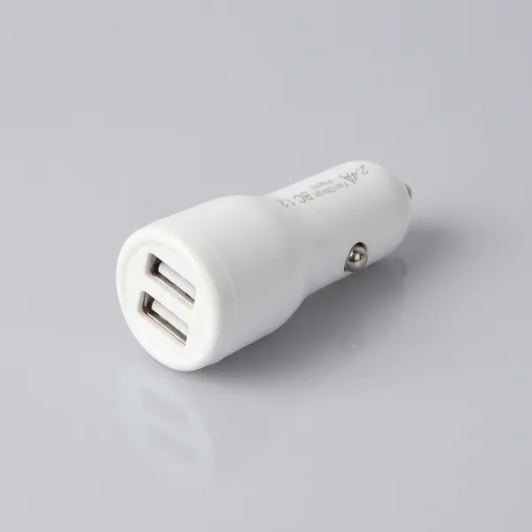 White_2_Usb_Car_Dock_With_3_In_1_Cable_For_Car_And_Mobile_Phones
