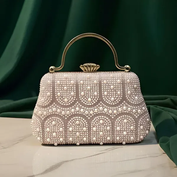 White_Pearl_Beaded_Party_Clutch_Bag_For_Women