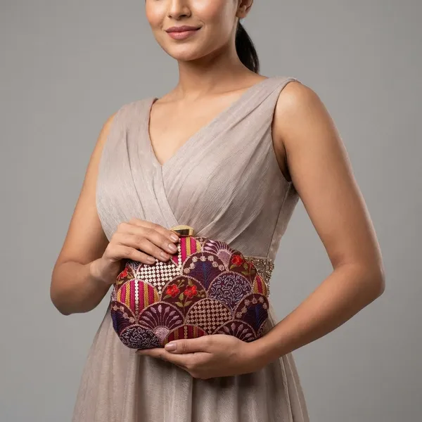 Multicolor_D_Shaped_Embroidered_Clutch_Bag_For_Women