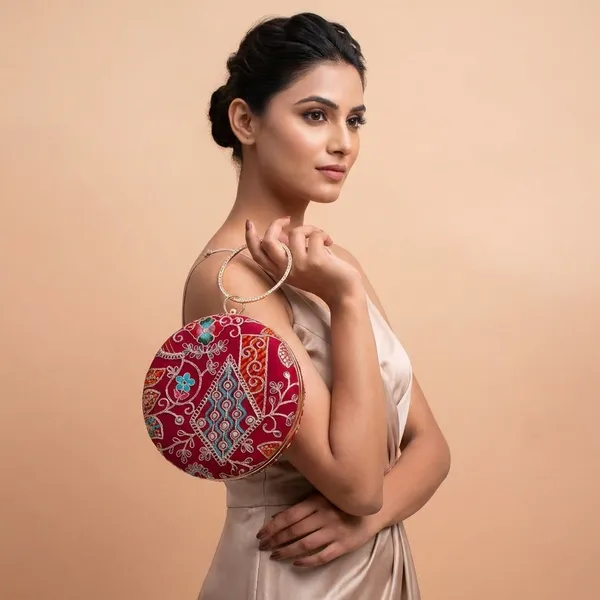 Multicolor_Round_Ethnic_Clutch_Bag_For_Women