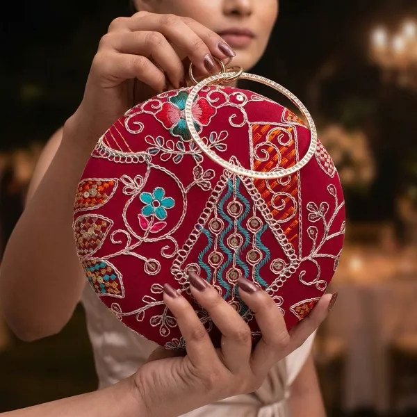 Multicolor_Round_Ethnic_Clutch_Bag_For_Women