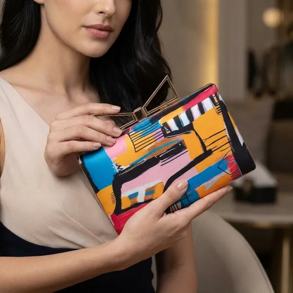 Multicolor_Art_Printed_Clutch_Bag_For_Women