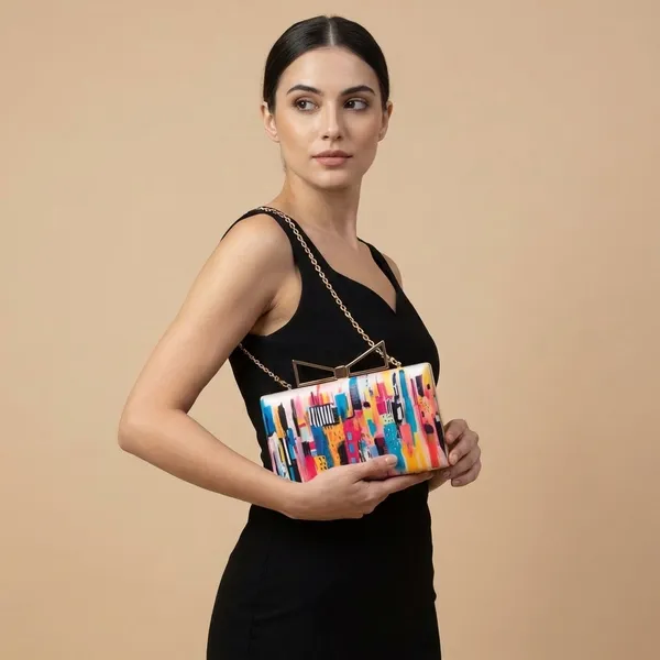 Multicolor_Art_Printed_Clutch_Bag_For_Women