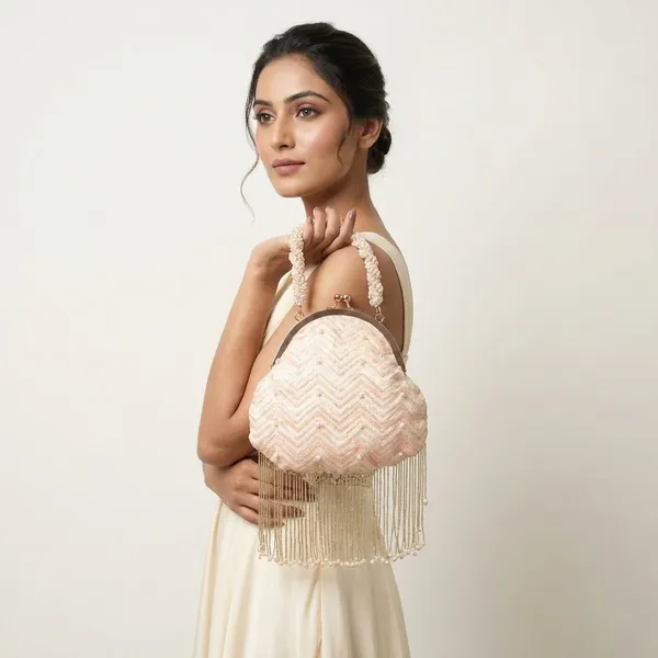 Peach_Cream_Pearl_Potli_Clutch_Bag_For_Women