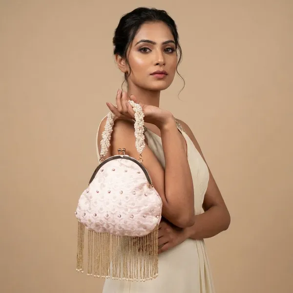 Peach_Cream_Pearl_Potli_Clutch_Bag_For_Women