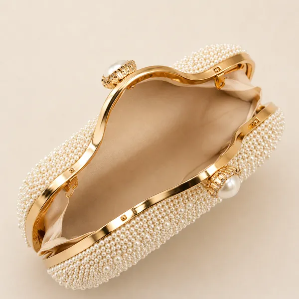 House_Of_Ilahi_White_Pearl_Beaded_Party_Clutch