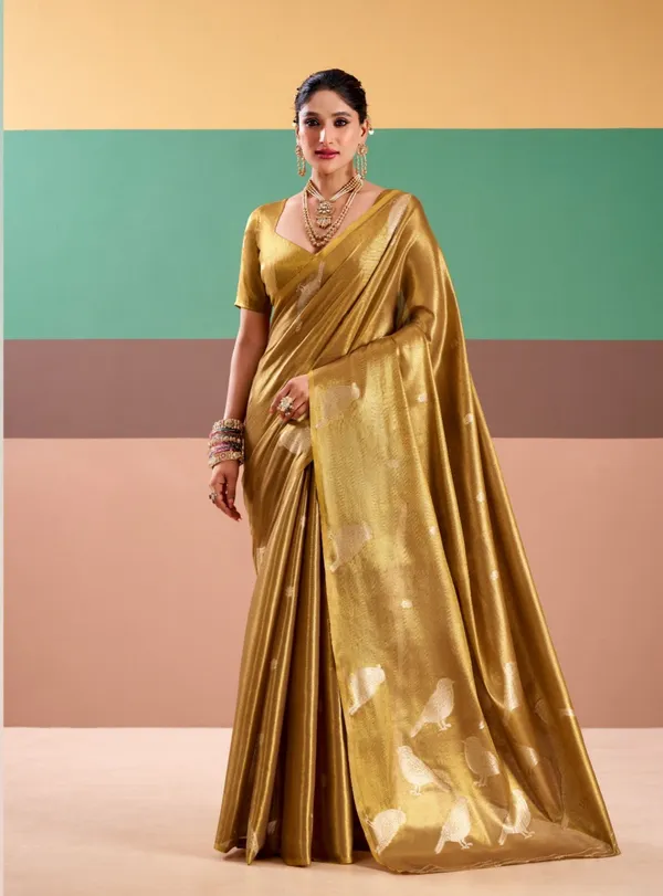 Mehndi_Green_Banarasi_Silk_Saree_With_Blouse_Piece_For_Women