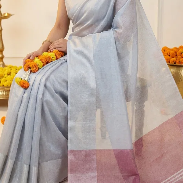 Violet_Pure_Silk_Contrast_Border_Saree_With_Blouse_Piece_For_Women