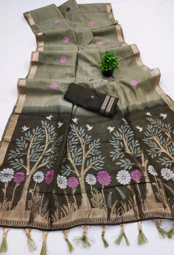 Soft_Pure_Muga_Cotton__saree_with_Meenakari__weaving_touchup_motifs_design