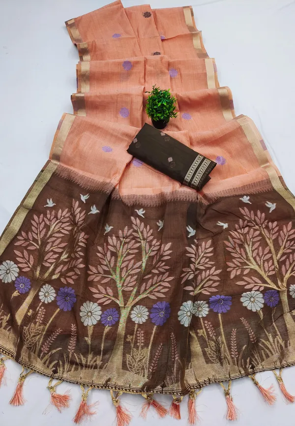 Soft_Pure_Muga_Cotton__saree_with_Meenakari__weaving_touchup_motifs_design