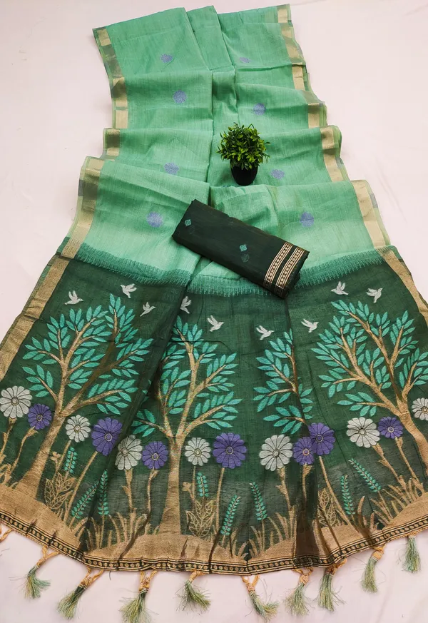 Soft_Pure_Muga_Cotton__saree_with_Meenakari__weaving_touchup_motifs_design