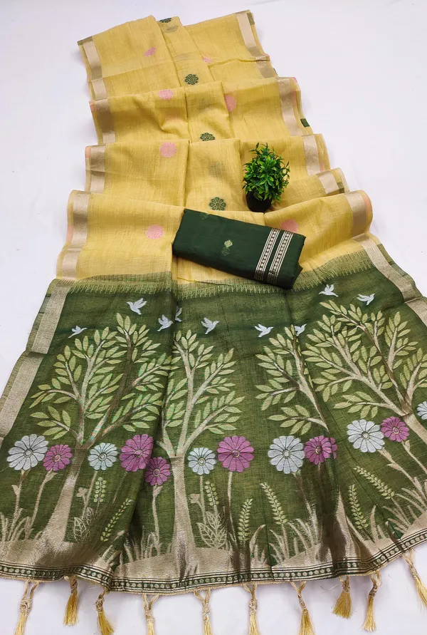 Soft_Pure_Muga_Cotton__saree_with_Meenakari__weaving_touchup_motifs_design