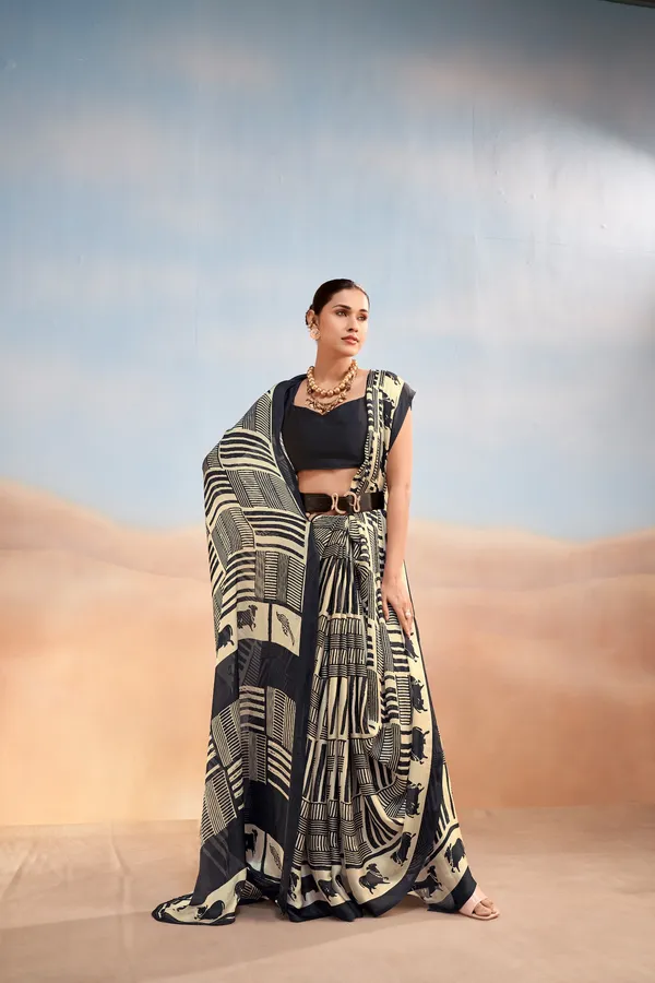 Abstract_Nomad_Lines_Satin_Chiffon_Saree