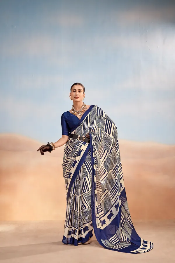 Abstract_Nomad_Lines_Satin_Chiffon_Saree