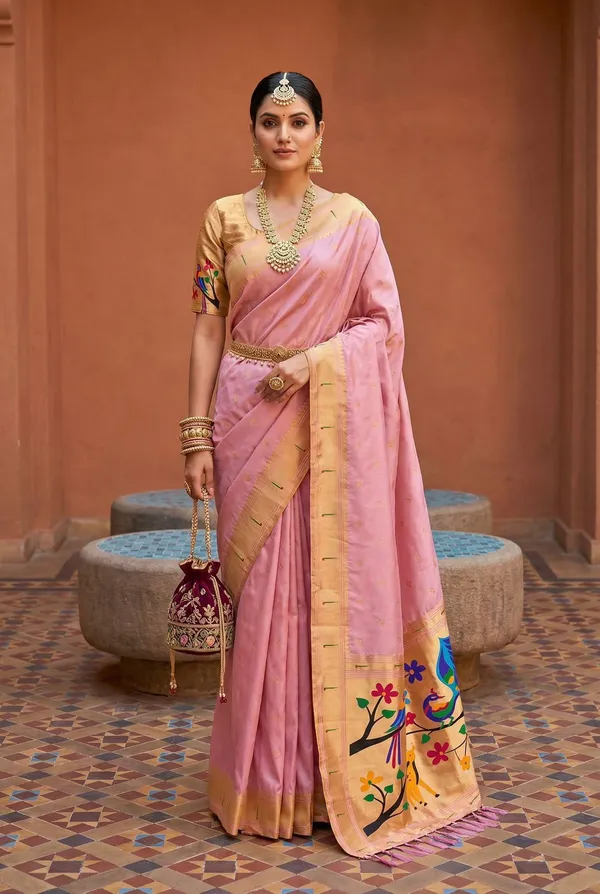 Soft_Paithani_silk_saree_with_zari_weaving_small_motifs_design