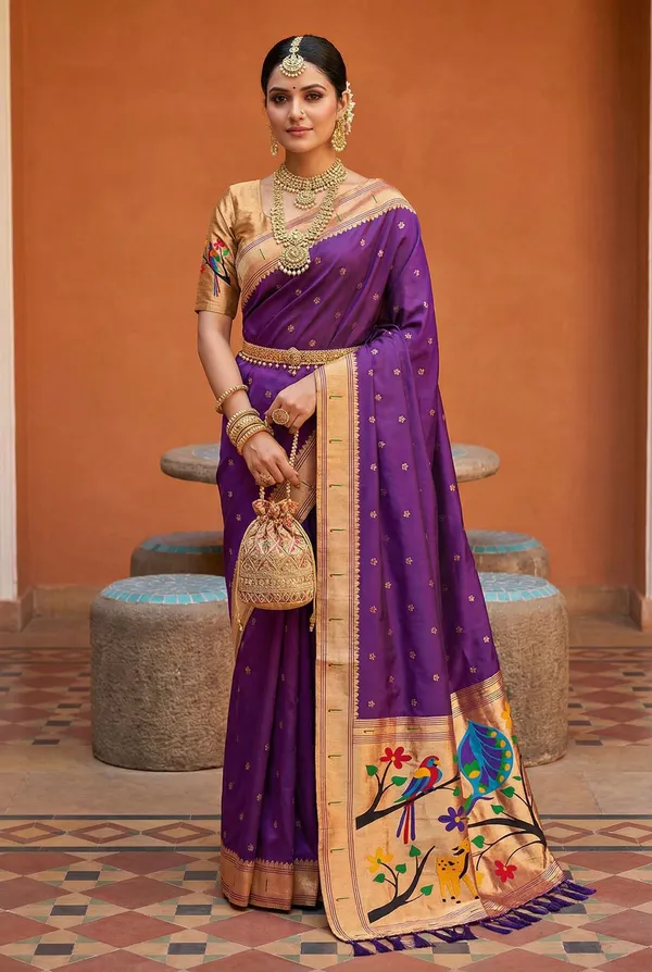 Soft_Paithani_silk_saree_with_zari_weaving_small_motifs_design