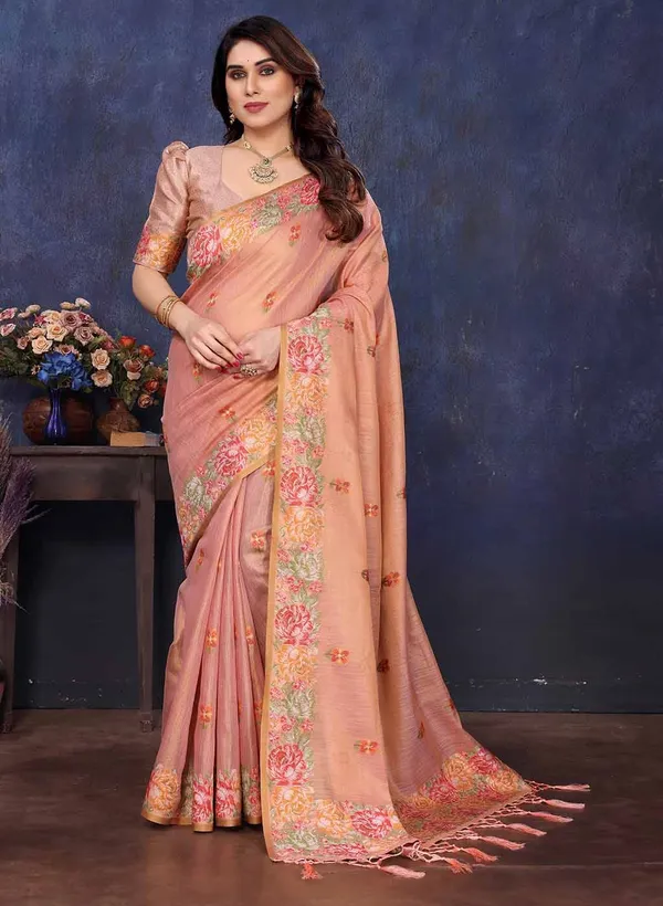 Pink_Silk_Embroidered_Floral_Saree_With_Blouse_Piece_For_Women