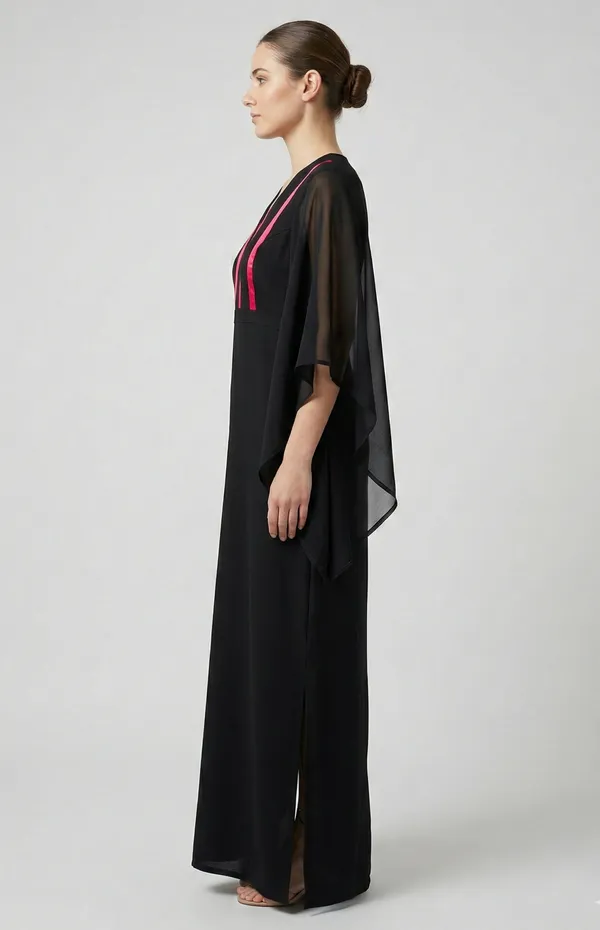 Black_And_Pink_Premium_Crepe_Noir_Stripes_Dress_For_Women_and_Girls